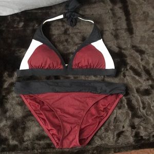 Loft- never worn bikini in color block